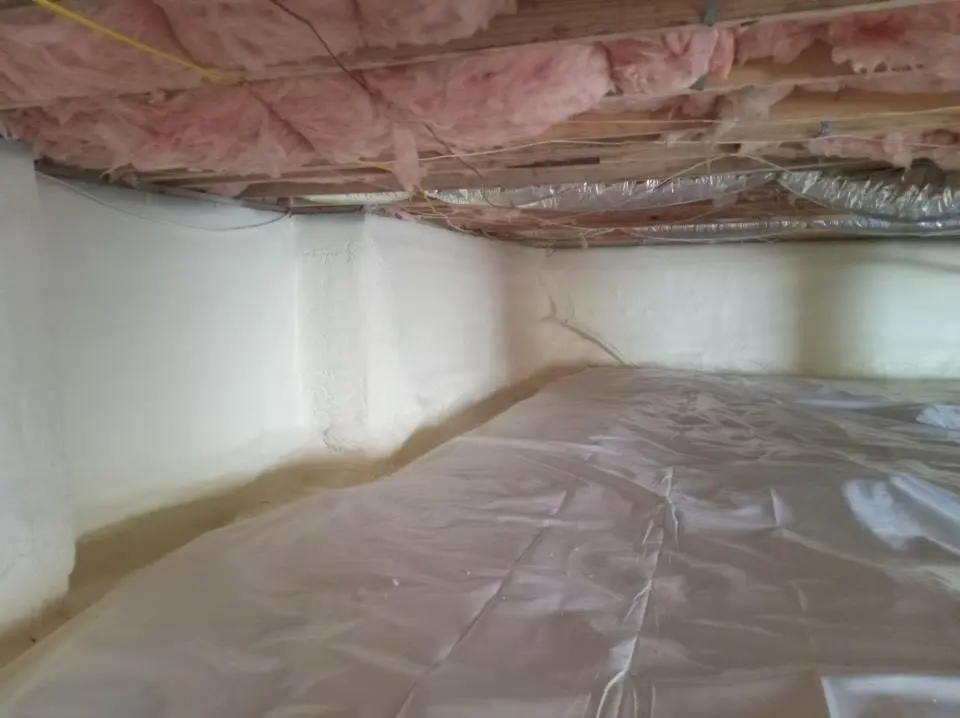 Crawl space encapsulation with closed-cell spray foam for Metal Roof Coating in Jackson